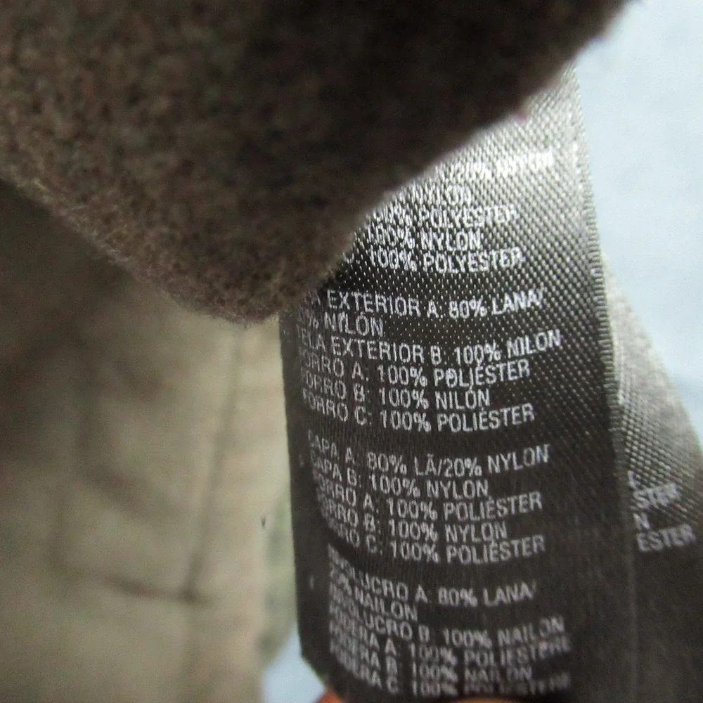The North Face Jacket Mens Large Green Wool Blend Full Zip Coat Utility Rustic